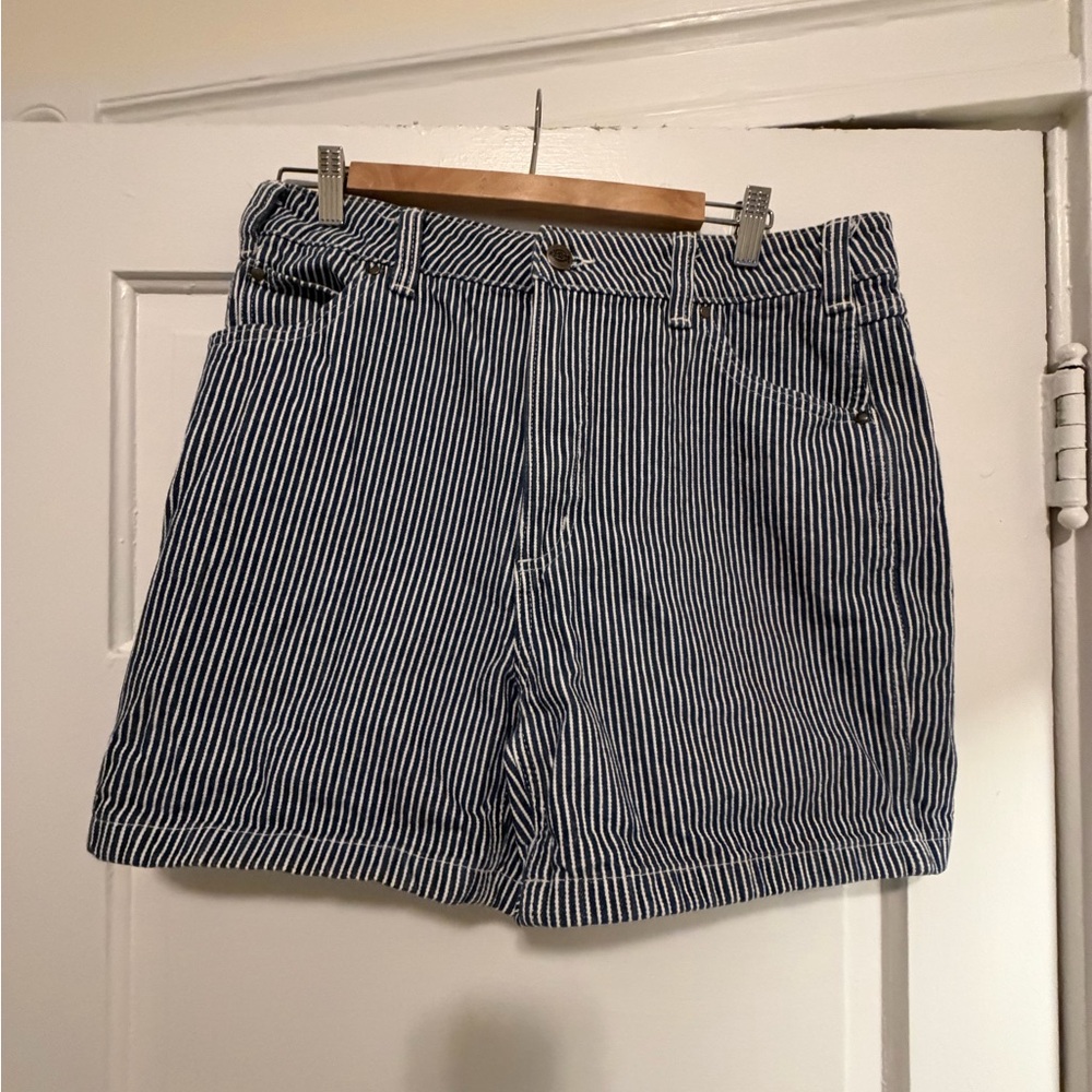 Women's Dickies Striped Blue Shorts